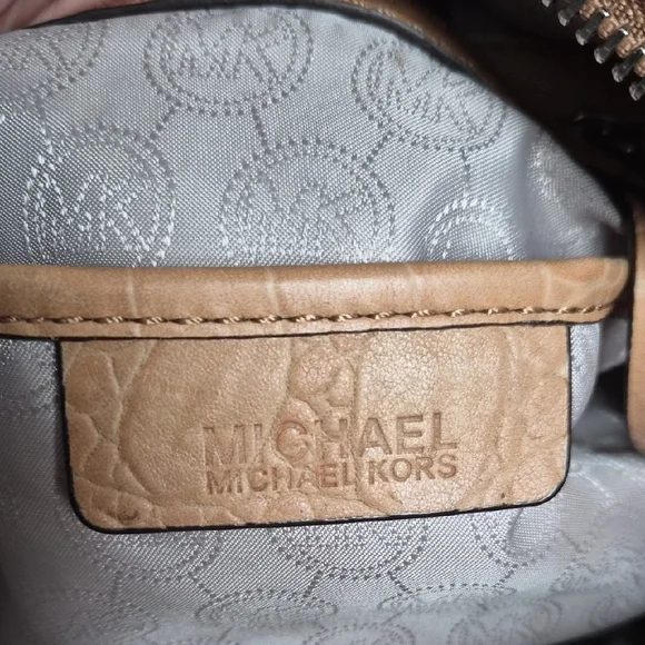 Michael Kors Tan Crocodile-Embossed Women's Handbag - Picture 9 of 15